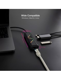 10.16.0501 base para portátil y replicador de puertos Alámbrico USB 3.2 Gen 1 (3.1 Gen 1) Type-C Negro 2