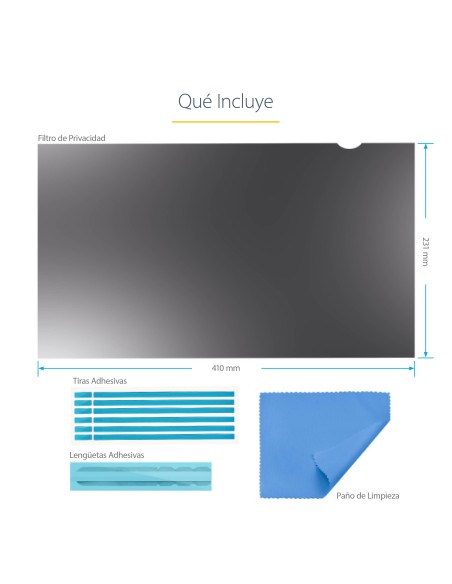 Filtro de Privacidad para Monitores de 18,5 Pulgadas - Pantalla de Privacidad para Reducir la Luz Azul - de Pantalla Ancha 16:9