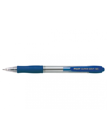 Super Grip Medium Azul Bolígrafo de punta retráctil con pulsador Medio 1 pieza(s)