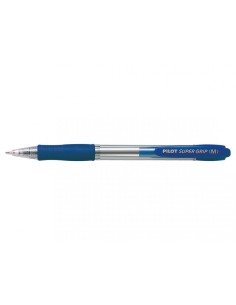 Super Grip Medium Azul Bolígrafo de punta retráctil con pulsador Medio 12 pieza(s) 2030003