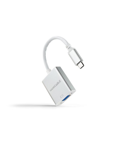 Conversor USB-C a VGA. USB-C/M-VGA/H, Aluminio 10 cm