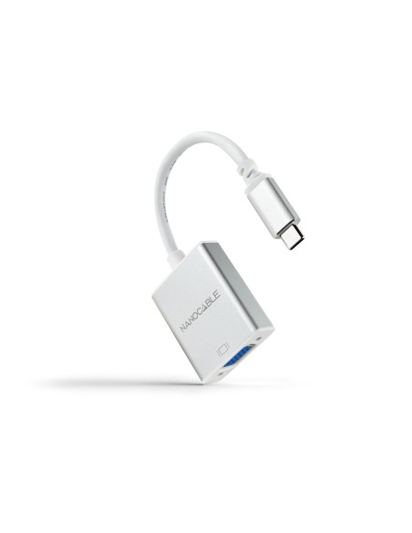 Conversor USB-C a VGA. USB-C/M-VGA/H, Aluminio 10 cm