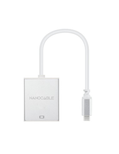 Conversor USB-C a VGA. USB-C/M-VGA/H, Aluminio 10 cm