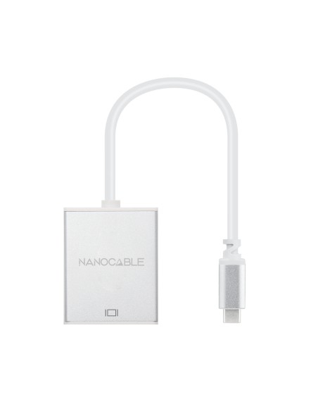 Conversor USB-C a VGA. USB-C/M-VGA/H, Aluminio 10 cm