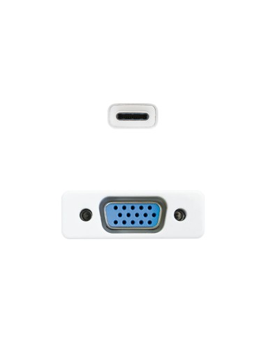 Conversor USB-C a VGA. USB-C/M-VGA/H, Aluminio 10 cm