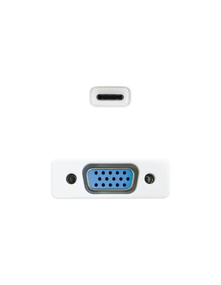 Conversor USB-C a VGA. USB-C/M-VGA/H, Aluminio 10 cm