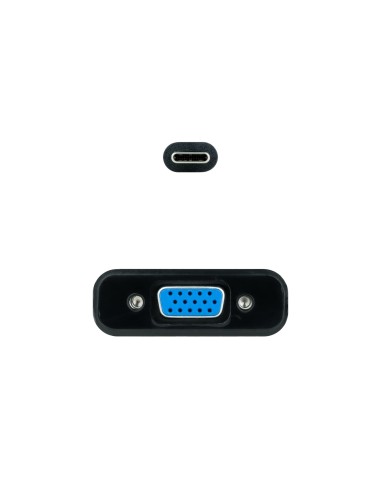 Conversor USB-C a VGA, USB-C/M-VGA/H, Negro, 10 cm