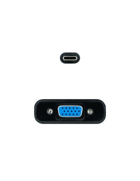 Conversor USB-C a VGA, USB-C/M-VGA/H, Negro, 10 cm