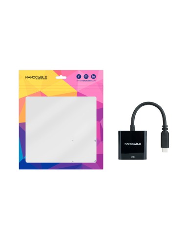 Conversor USB-C a HDMI 4K, USB-C/M-HDMI/H, Negro, 15 cm