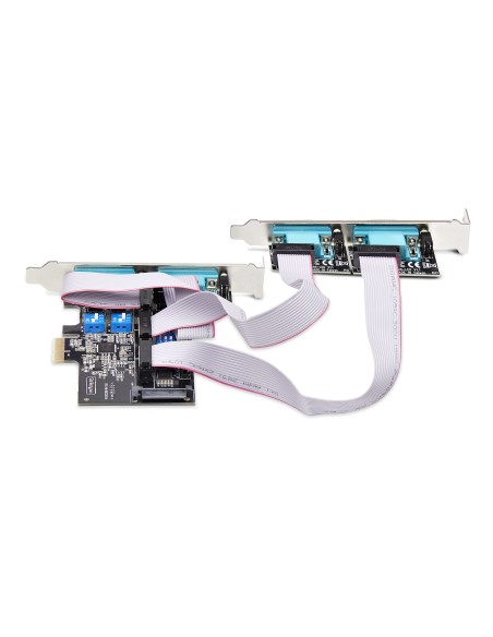 Tarjeta Serie PCI Express de 4 Puertos DB9 - Serial RS232/RS422/RS485 - TAA - UART 16C1050 - ESD de Nivel 4 - con Brackets de P