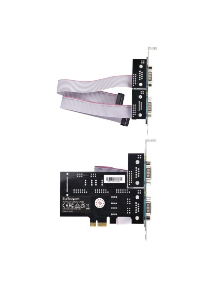 Tarjeta Serie PCI Express de 4 Puertos DB9 - Serial RS232/RS422/RS485 - TAA - UART 16C1050 - ESD de Nivel 4 - con Brackets de P