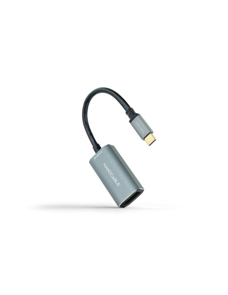 Conversor USB-C a DisplayPort 8K Aluminio, 15 cm, Gris