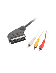 CA-EURC-10CC-0018-BK cable EUROCONECTOR 1,8 m SCART (21-pin) 3 x RCA Negro