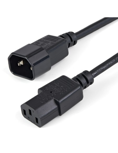Cable de 1m de Extensión de Alimentación, C14 a C13, 10A 125V, 18AWG, Alargador de Cable de Corriente de Ordenador, IEC-320-C14