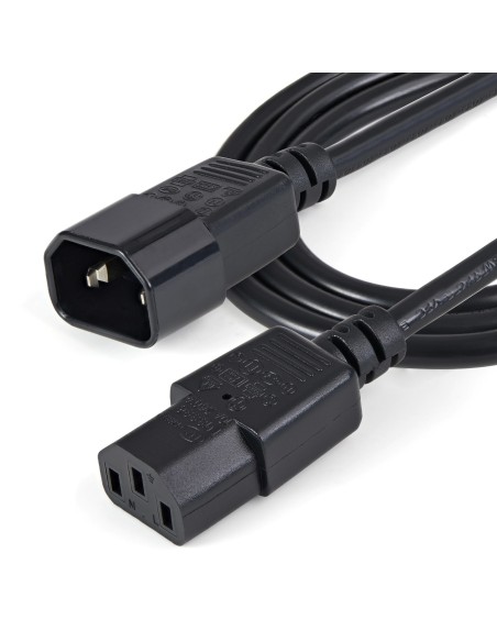 Cable de 1m de Extensión de Alimentación, C14 a C13, 10A 125V, 18AWG, Alargador de Cable de Corriente de Ordenador, IEC-320-C14