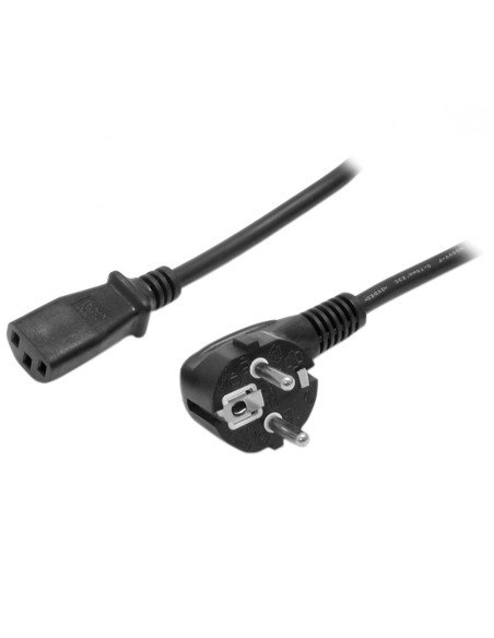 Cable de 2m de Alimentación para Ordenador, 18AWG, EU Schuko a C13, 10A 250V, Negro, Cable de Repuesto, Cable de Corriente para