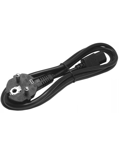 Cable de 2m de Alimentación para Ordenador, 18AWG, EU Schuko a C13, 10A 250V, Negro, Cable de Repuesto, Cable de Corriente para