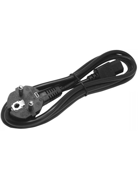 Cable de 2m de Alimentación para Ordenador, 18AWG, EU Schuko a C13, 10A 250V, Negro, Cable de Repuesto, Cable de Corriente para