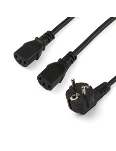 Cable de 2m de Alimentación en Y para Ordenador, 18AWG, EU Schuko a 2x C13, 10A 250V, Cable de Alimentación de CA de Repuesto, 