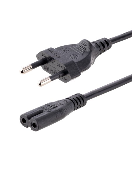 Cable de 1m de Alimentación para Portátiles, Enchufe UE a C7, 2,5A 250V, 18AWG, Cable de Repuesto para Cargador de Portátiles, 
