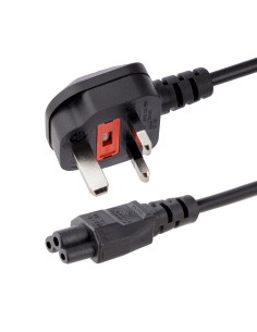 Cable de 1m de Alimentación para Portátiles, Enchufe BS1363 a C5, 2,5A 250V, 18AWG, Cable para Cargador, Cable Hoja de Trébol M