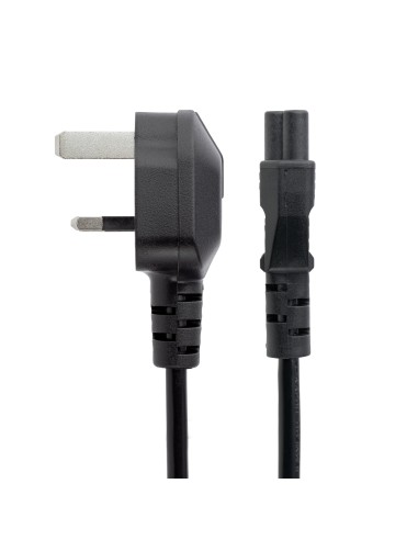Cable de 1m de Alimentación para Portátiles, Enchufe BS1363 a C5, 2,5A 250V, 18AWG, Cable para Cargador, Cable Hoja de Trébol M