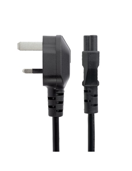 Cable de 1m de Alimentación para Portátiles, Enchufe BS1363 a C5, 2,5A 250V, 18AWG, Cable para Cargador, Cable Hoja de Trébol M