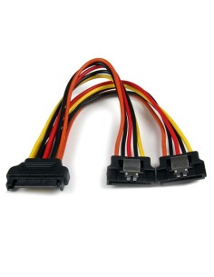 Cable 0,15m Adaptador Bifurcador Divisor Splitter Alimentación SATA Latching Cierre Pestillo - 2x Hembra