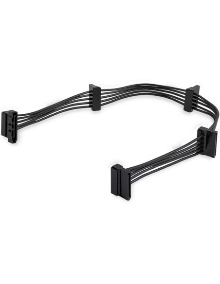 Cable Adaptador Bifurcador Divisor Splitter de Alimentación SATA de 40cm - 4x Receptáculos Hembra SATA