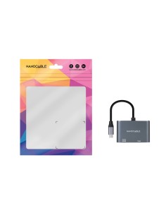 Conversor USB-C a HDMI/VGA 15 cm, Gris 2