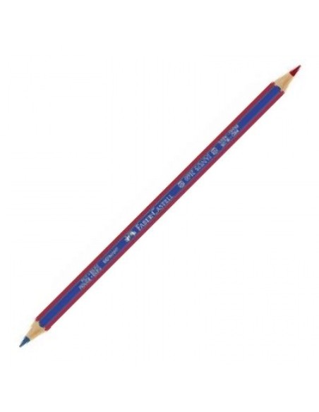 C 12 lapiz bicolor rojo azul faber castell