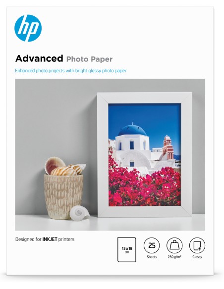 Papel fotográfico Advanced, brillante, 250 g/m2, 13 x 18 cm (127 x 178 mm), 25 hojas