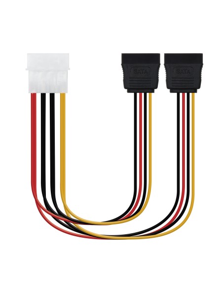 CABLE SATA ALIMENTACION 5.25"(MOLEX 4PIN)/M-2xSATA/H 20 CM