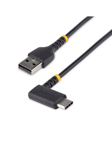 Cable 15cm USB A a USB C Acodado - en Ángulo Recto - Cable USB-C de Carga Rápida - de Alta Resistencia - USB 2.0 A a USB Tipo-C