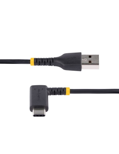 Cable 15cm USB A a USB C Acodado - en Ángulo Recto - Cable USB-C de Carga Rápida - de Alta Resistencia - USB 2.0 A a USB Tipo-C