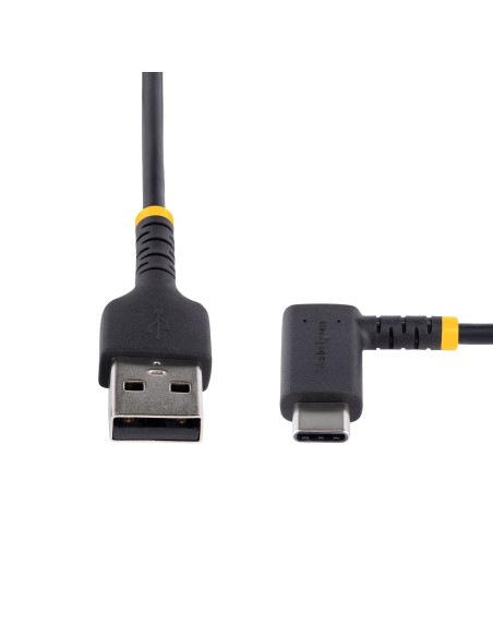 Cable 1m USB A a USB C Acodado - en Ángulo Recto - Cable USB-C de Carga Rápida - de Alta Resistencia - USB 2.0 A a USB Tipo-C -