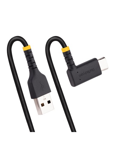Cable 1m USB A a USB C Acodado - en Ángulo Recto - Cable USB-C de Carga Rápida - de Alta Resistencia - USB 2.0 A a USB Tipo-C -