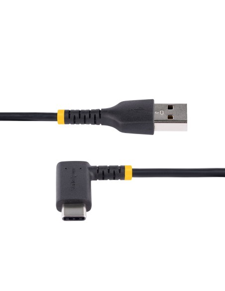 Cable 30cm USB A a USB C Acodado - en Ángulo Recto - Cable USB-C de Carga Rápida - de Alta Resistencia - USB 2.0 A a USB Tipo-C
