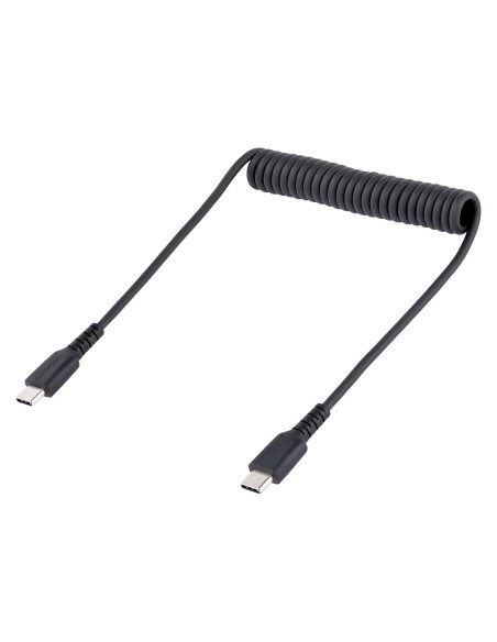 Cable de 50cm de Carga USB C a USB C, Cable USB Tipo C Rizado de Carga Rápida y Servicio Pesado, Cable USB 2.0 USBC, de Fibra d