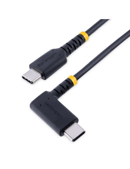 Cable 15cm USB C Acodado - en Ángulo Recto - PD 60W - 3A - Cable USB-C de Carga Rápida - de Alta Resistencia - USB 2.0 Tipo C -
