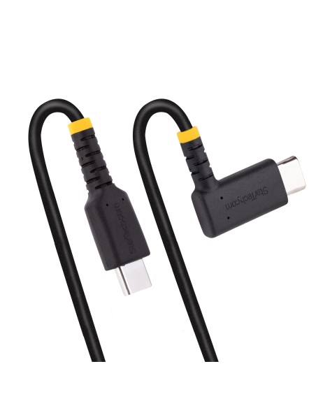Cable 15cm USB C Acodado - en Ángulo Recto - PD 60W - 3A - Cable USB-C de Carga Rápida - de Alta Resistencia - USB 2.0 Tipo C -