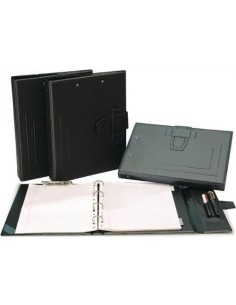 CARPETA 4 ANILLAS 40MM Y MINICLIP PVC NEGRO