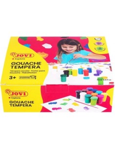 Estuche 12 botes pintura dedos jovi 15ml colores surtidos