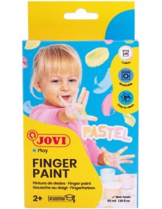Estuche 6 botes pintura dedos jovi 35ml colores pastel