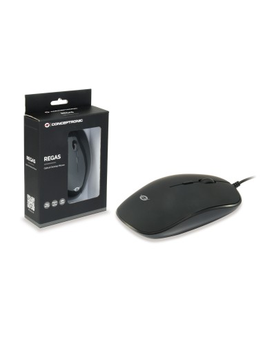 REGAS01B ratón Ambidextro USB tipo A Óptico 1200 DPI