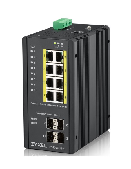 RGS200-12P Gestionado L2 Gigabit Ethernet (10/100/1000) Energía sobre Ethernet (PoE) Negro