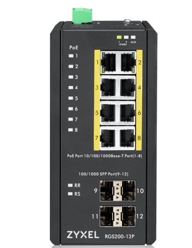 RGS200-12P Gestionado L2 Gigabit Ethernet (10/100/1000) Energía sobre Ethernet (PoE) Negro