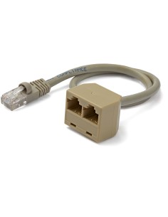Cable Adaptador Divisor Splitter RJ45 2 a 1 - Hembra a Macho - Divisor Splitter para Cable de Red Ethernet RJ45