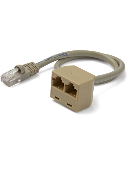 Cable Adaptador Divisor Splitter RJ45 2 a 1 - Hembra a Macho - Divisor Splitter para Cable de Red Ethernet RJ45