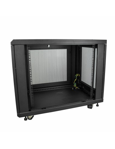 Armario Rack para Servidores 12U 19" 4 Columnas - Rack de Servidores con Cerradura y Seguro - Rack con Ruedas y Carriles de Mon